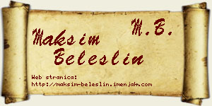 Maksim Beleslin vizit kartica